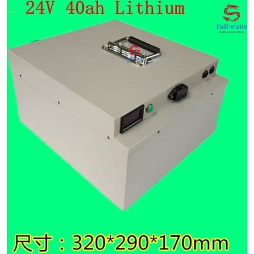24V 40Ah Lithium Li-ion Battery Pack with BMS Rechargeable for Motorhome Golf Cartb RV UPS Supply Ackup Power+ Charger