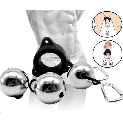 Metal Ball Weight Hanger Penis Enlargement Pump Stretcher Extender Sex Toys,Silicone Penis Ring Penis Exercise Device For men