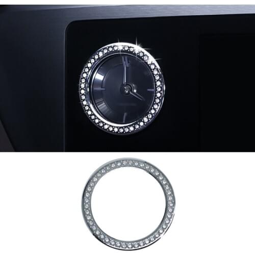 QHCP Car Clock Cover Decoration Quartz Ornaments Circle Ring Stickers ABS + Rhinestone Accessories For Lexus ES200 260 300H 2018