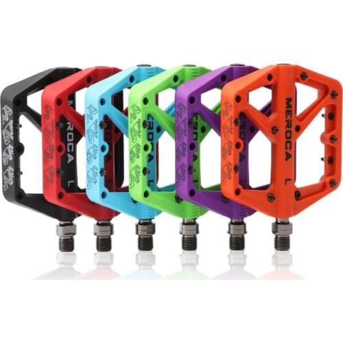 Mountain Road Bike Nylon Pedal 14mm Width Lightweight Bearing Non-slip Off-road Pedal Clip Mtb Rainbow