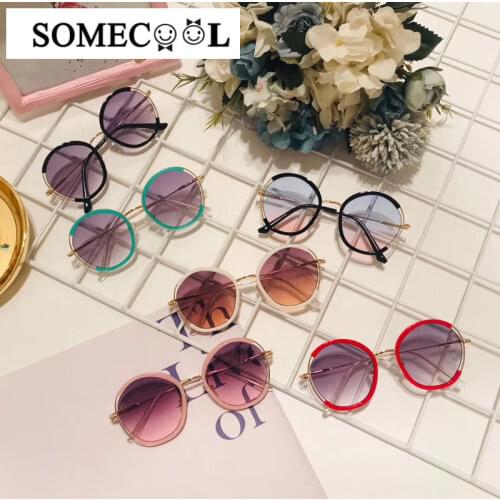 2020 NEW Brand Kids sunglasses Vintage Round Metal glasses UV400 Child Boy&girls Street Fashion eyewear Cool Party glasses N502