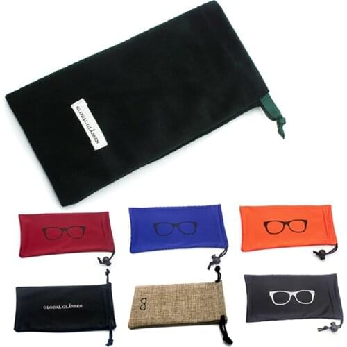 Environmental Friendly Linen Material Eyeglasses Pouch Eyewear Bag Rough Feeling Big Enough for Sunglasses 2PCS / Set BAG005
