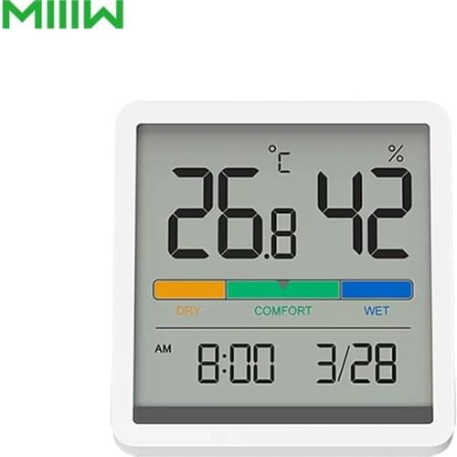 Original MIIIW Electronic Temperature Humidity Clock 3.34 inch Multi Angle LCD High Definition Screen for Office Home Baby Room