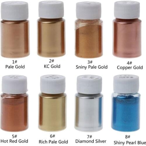 8 Colors Copper Metallic Powder Resin Pigment Jewelescent Metal Tones Mica Pearl Powder Pigment Paint Epoxy Resin Making