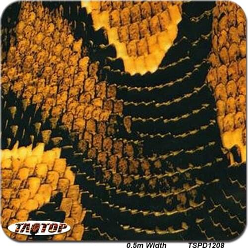 TAOTOP 0.5m*20m Animal Pattern Yellow Snake Design PVA Film Water Transfer Water Transfer Printing Film