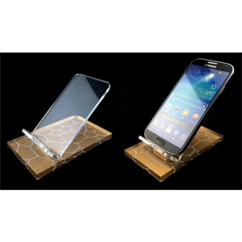 Phone holder cell phone inserted bottom acrylic digital display showing stand rack desktop display stand
