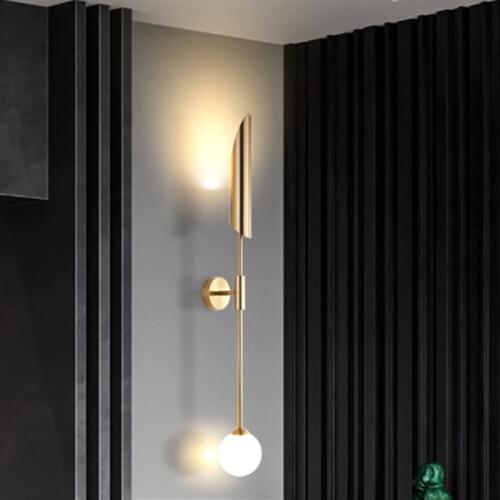 Post-modern Nordic living room bedroom aisle bedside lamp creative personality aisle staircase metal lamp background wall lamp