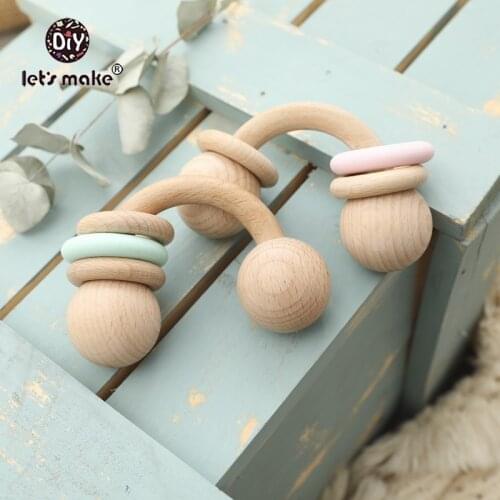 111.5mmX67.2mm 1pcs Baby Wooden Teether Semi Ring Beech Wooden Unicorn Teething For New Born Toys Play Gym Diy Teethers