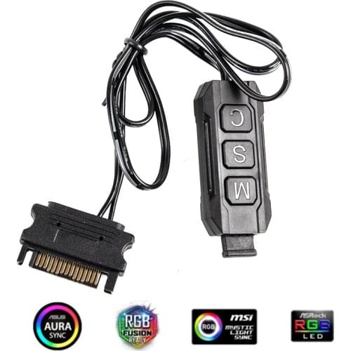 RGB Controller Cable PC 5V 12V ARGB CPU Case Cool Fan LED Light Strip Lamp