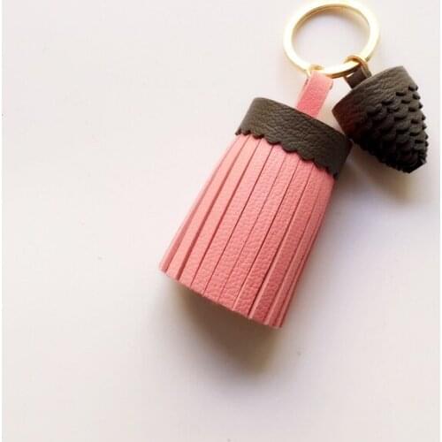 Real Leather Tassel for Handbag Keyring Purse Bag Charms Pendant Accessories Ornamet Girl Gift Women DIY Keychain Llavero