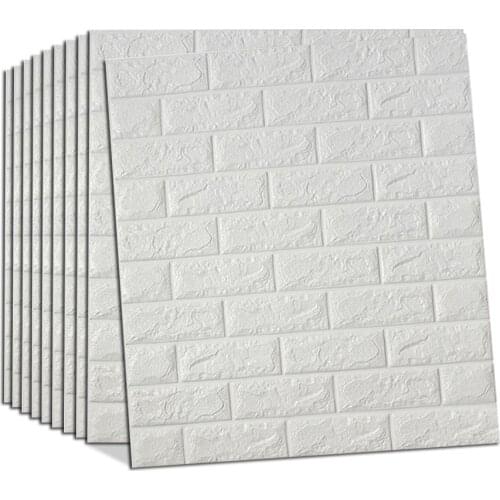 10Pcs Self-Adhesive 3D Brick Sticker DIY Waterproof Foam Wallpaper Kids Room Kitchen Roof Ceiling Background Wall Decals Decor