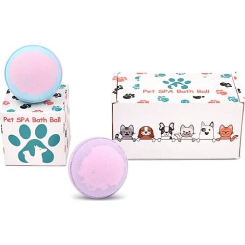 2Pc Dog Bath Balls Handmade Organic Bath Salt Balls Spa Bath Fizzies For Pet Bath Bombs For Dogs Cat Moisturizing Aromatherapy