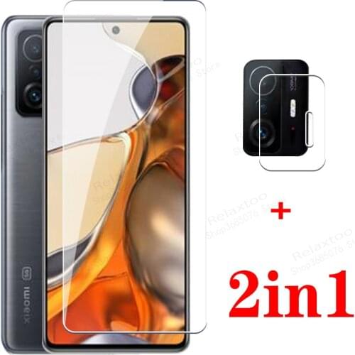 2in1 Camera Glass Case For Xiaomi Mi 11T Pro Protective Glass For Xiaomi 11T 11 T MI11T Pro 6.67'' XIOMI Full Cover Film Coque