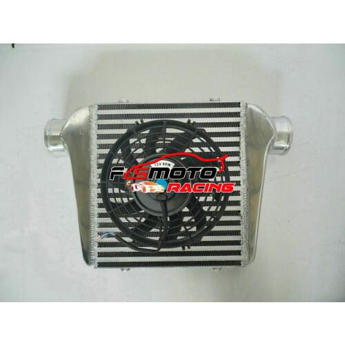 Universal FMIC Aluminum Intercooler 280x300x76mm 3'' 76mm IN/OUT PIPE TUBE Turbo Inter Cooler OR With FAN