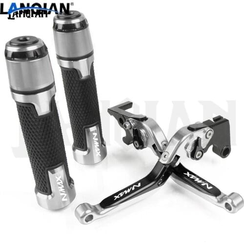 For Yamaha NMAX 125 NMAX 155 Motorcycle CNC Extendable Brake Clutch Lever & 7/8 22MM Handlebar Grips N-MAX 125 155 Accessories