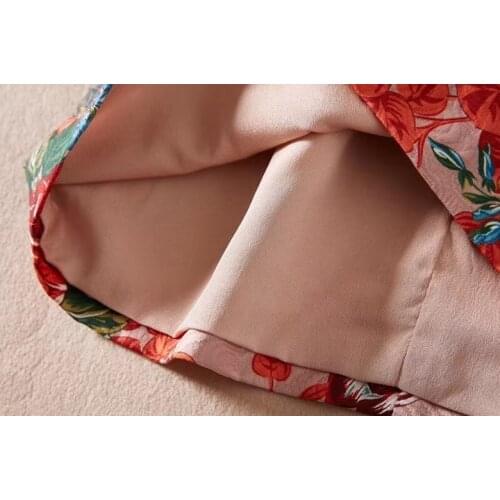 Runway High End Dresses Womens Noble Sleeveless Flower Printed Embossed Vintage Resort Tank Dress