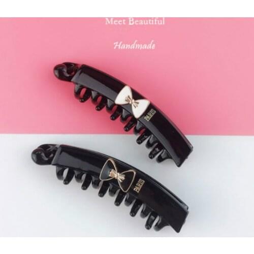 2pc elegant bow Korean Hair Claw Clips Hair Barrette Hairpin Crab for girls Women Hair Accessories washface Headwear Ornament