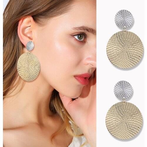 Drop Earrings For Women Fashion Geometric Square Round Coin Earrings Punk Gold Indian Long Drop Earrings 2019 New Jewelry Gifts