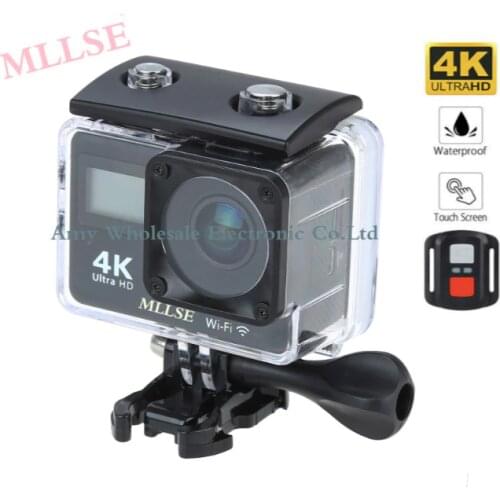 100% Original MLLSE dual & Touch Screen 4K WIFI Sport Action Camera waterproof 2.0 Inch 1080p 60fps sport Camera +Remote