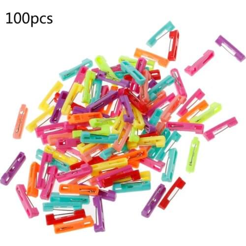 100Pcs Mixed Scarf Safety Pin Hijab Brooch Safety Locking Baby Cloth Nappy Pin