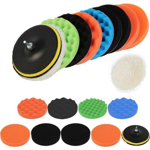 3 Inch Buffing Waxing Sponge Polishing Pad 11pcs For Car Polisher Drill Adapter Auto Polishing Disc Hand Tool Kit