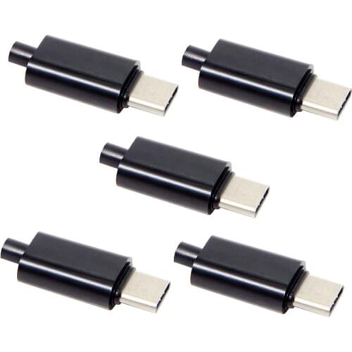 5pcs/lot DIY 24pin Type C OTG Host Type 5.1k Resistor with Black Housing Cove