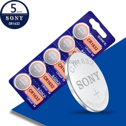 5pc/lot For Sony Original CR1632 Button Cell Battery For Watch Car Remote Key cr 1632 ECR1632 GPCR1632 3v Lithium Battery
