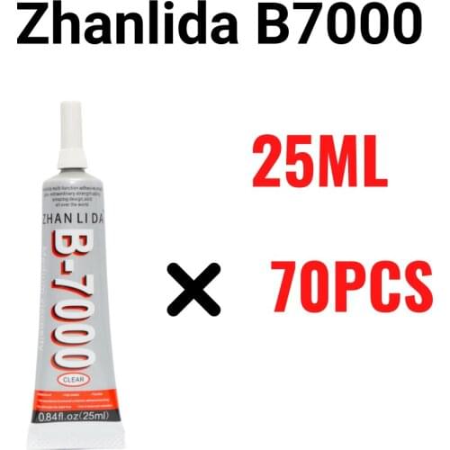 70PCS Pack Zhanlida 25ML B7000 Clear Contact DIY Purpose Adhesive Repair Glue With Precision Applicator Tip