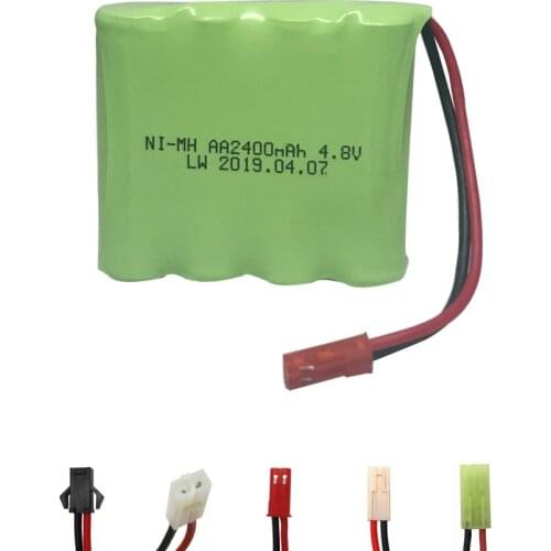4.8v NI-MH battery 2400mAh high quality battery AA nimh battery 4.8V 2400mah for RC electric toys tool led JST TAMIYA PLUG