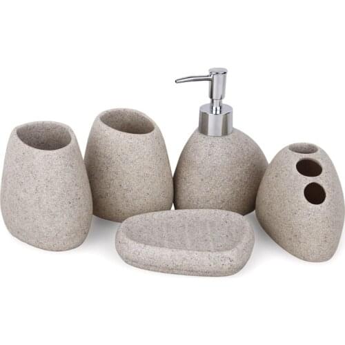 Bathroom Accessories Resin Emulsion Bottle High-grade Wash Gargle Cup Toothbrush Suit Banyo Aksesuarlari Soap Base Jabonera