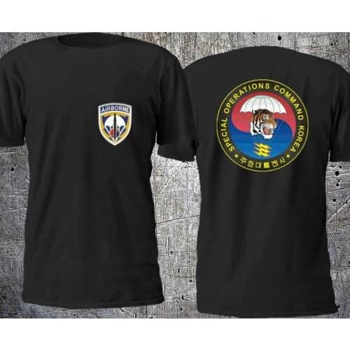 US ARMY Special Operations Command Korea T shirt Men two sides 100% cotton casual gift tee USA Size