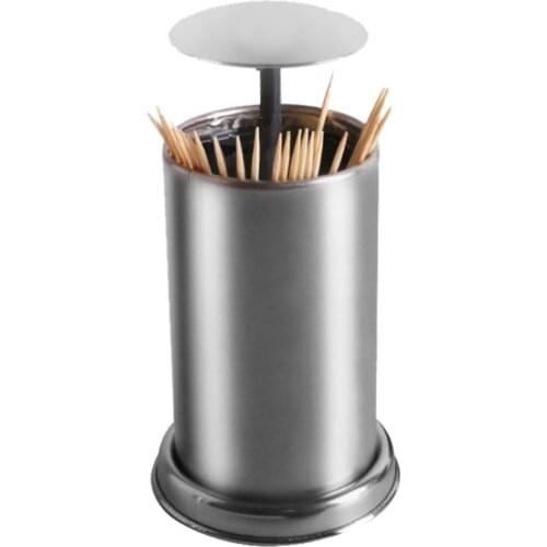 Automatic Toothpick Holder Hotel Restaurant Stainless Steel Cotton Swab Box Storage Containers Barrels Kitchen Bar Table Decor