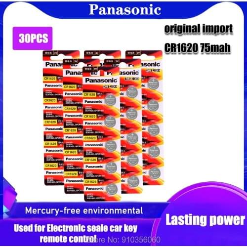 30Pcs CR1620 Panasonic Original Product Button Cell Batteries For Watch 3V Lithium Battery CR 1620 Remote Control Calculator