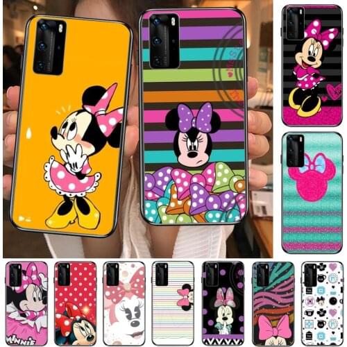 Disney Minnie Mouse Day Phone Case For Huawei P40 p30 P20 10 9 8 Lite E Pro Plus Black Etui Coque Painting Hoesjes comic fas