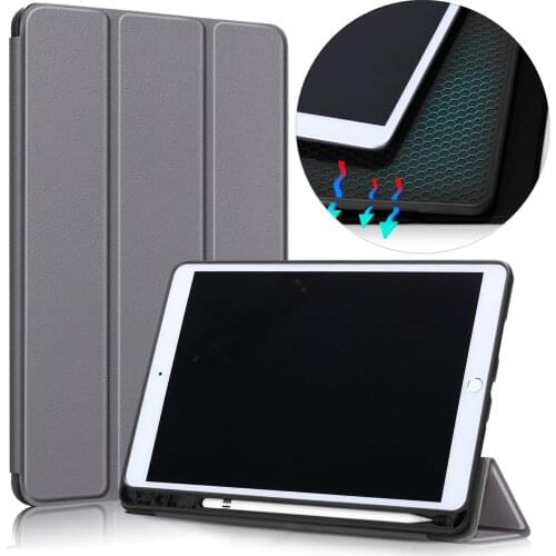 For iPad 8 8th Generation Case with Pencil Holder TPU Leather Smart Tablet Cover For iPad 7th Generation 10.2 2019 2020 Case