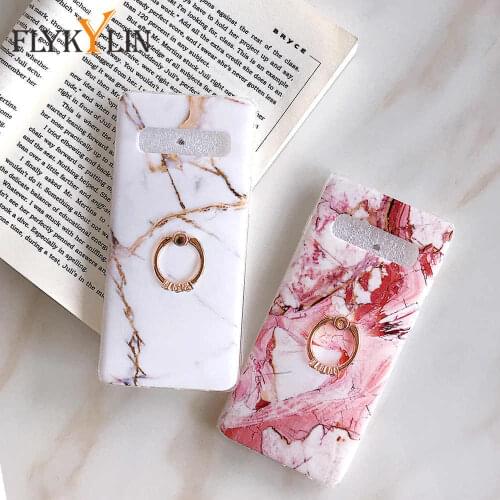 Marble Finger Ring Holder Case For Samsung Galaxy A51 A71 A40 A50 A70 A30S S20 S8 S9 S10 Note 20 Ultra 8 9 10 Plus S20 FE Case