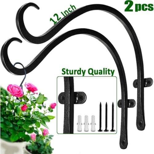 Flower Basket Hook, Wrought Iron Stand Decoration for Bird Feeders / Plants / Lanterns