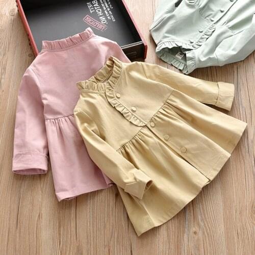 Girls Babys Kids Windbreaker Coat Jacket Outwear 2021 Fshion Spring Autumn Cotton Buttons Cardigan School Childrens Clothing