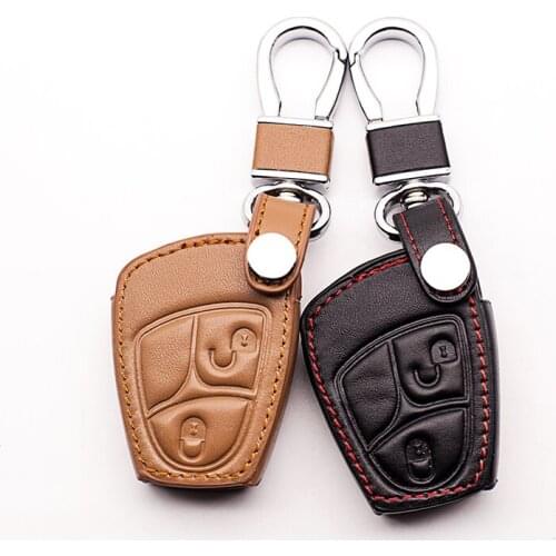 For Mercedes-benz A CLASS W169 B C E S R C200E 260L GLK300 Genuine Leather cover wallet key remote case 2 buttons protect shell