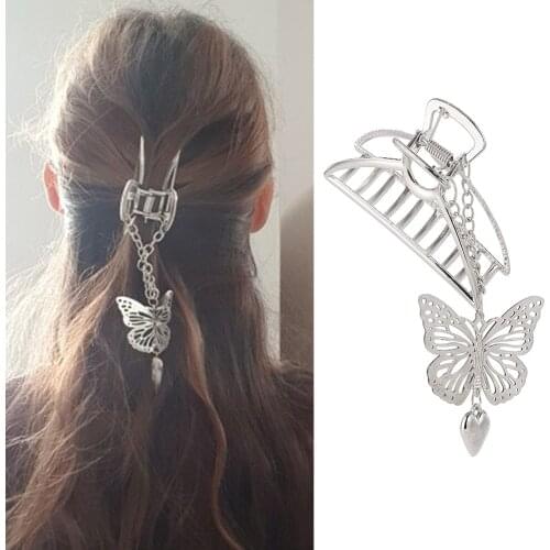 EN Fashion 2020 New Korea Vintage Butterfly Love Pendant Hairpin For Women Girl Party Accessories Gift for Lovers Wedding Femme