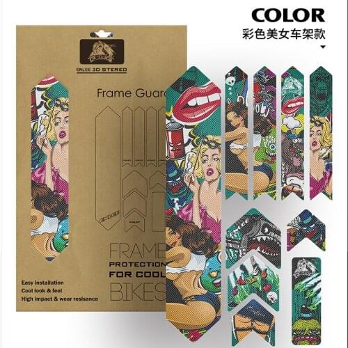 Enlee 3D Bicycle Paster Mtb Road Bike Frame Pvc Stickers Anti-scratch Waterproof Protection Film Bicycle Protector Accessories