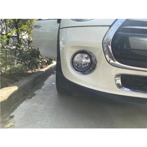 Chrome Exterior Refit Kit Front Head Fog Lights Lamps Cover Trim For Mini Cooper F55 F56 F57 2014 - 2018 ABS Auto Accessories