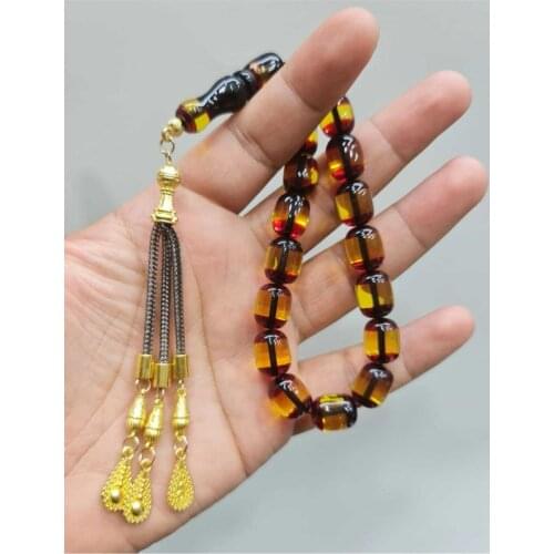 Islamic Tasbih Muslim Rosary Beads 33 Prayer Rosary For Men Bracelet For Men Accessory amber oltu amber stone Handmade Turkey