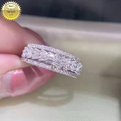 18k white gold Natural Real 0.65ct diamond ring Jewellery Engagement ring &Wedding ring D-A005