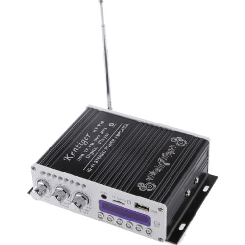 Kentiger HY-V10 Car Motorcycle Hi-Fi 2CH Stereo Amplifier Bluetooth for iPod TF FM DVD