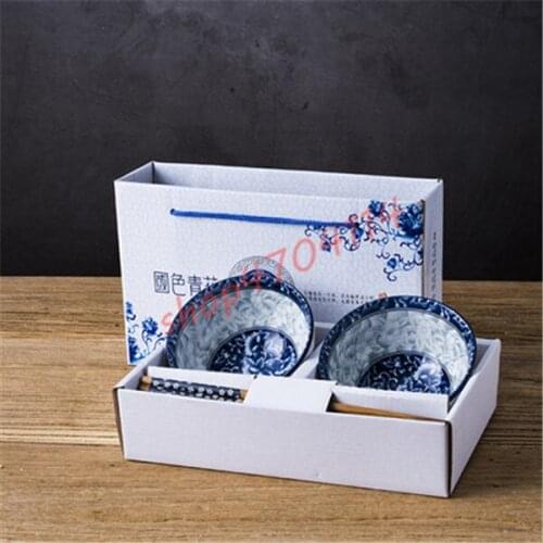 Ceramics, bamboo, household bowls and chopsticks (Style 3), pure hand-fired, exquisite handicraft household goods