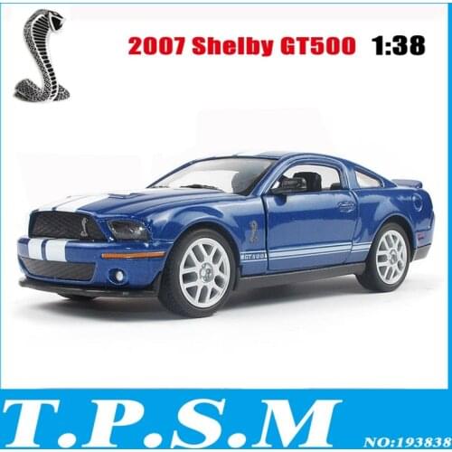 Kinsmart 1:38 5Inch 2007 Shelby GT 500 Cobra Alloy Model Toys Pull Back Car Birthday Present For Kids