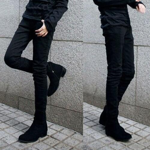 2018 Spring New Style Black Elasticity Winter Jeans Men Famous Brand Designer Mens Skinny Cotton Jeans