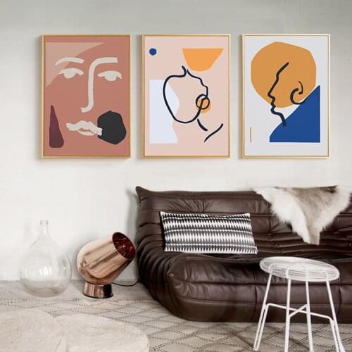 Nordic Retro Canvas Wall Art Matisse Oil Painting Abstract Geometric Line Posters Print Pictures for Living Room Home Decoration