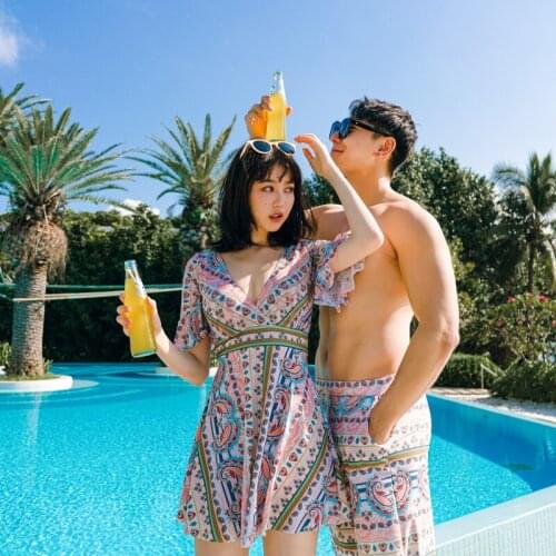 Couple split swimsuit women conservative surfing Wetsuit spring swimming suit